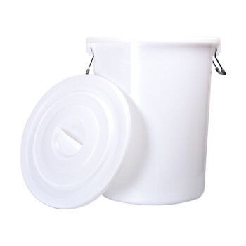 贺曼工业水桶白色50L塑料水桶外径:400*400mm储水桶工业圆桶含盖