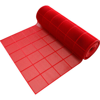 科力邦（Kelibang）PVC镂空防滑地垫 S型网格游泳馆隔水脚垫疏水垫 商场工厂车间隔水垫 1.6m*1m KB1213 红色