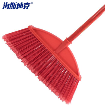 海斯迪克 HKQS-102 开丝硬毛塑料扫把 莲花开丝(配木杆)33cm毛宽【10把】