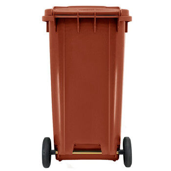 中典 垃圾分类垃圾桶240D带盖大号 240L咖啡色棕色湿垃圾