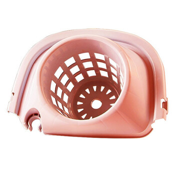 金诗洛 塑料清洁拖把桶 加厚手压带提手墩布脱水桶耐用简易办公司清洁桶 粉色 K404