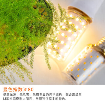 誉翊 玉米灯LED灯泡 节能灯泡商用吊灯灯泡客厅厨房室内照明灯 8W E27大螺口 单色暖光（5只装）
