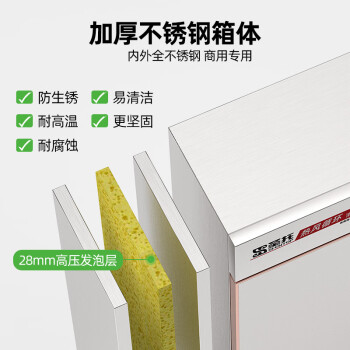 圣托（Shentop）热风循环高温消毒柜 立式商用 餐厅酒店厨房用 不锈钢双门餐具消毒碗柜 RTP980-B2