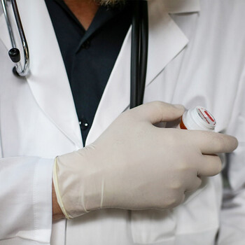 爱马斯（AMMEX）TLFVMD 一次性乳胶检查手套 无粉家务美容牙科 100只/盒 L码 定做 1盒