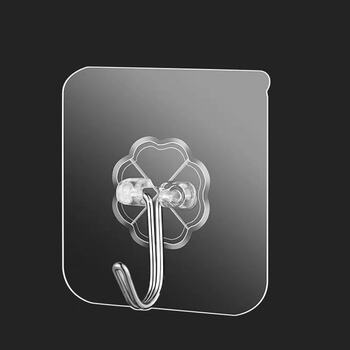 益美得 WYQ0192 透明免打孔粘钩挂钩强力粘胶贴墙壁壁挂厨房挂勾子无痕钉