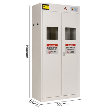 京顿JINGDUN 气瓶柜防爆柜实验室工厂压缩气体储存安全柜 灰白双瓶柜带报警