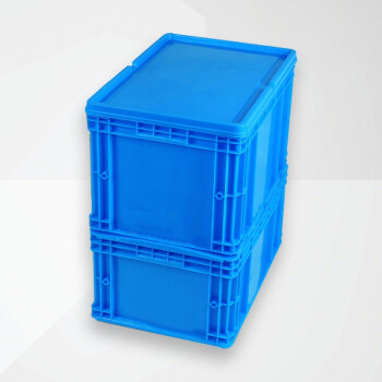 万尊 EU物流箱加厚塑料周转箱外径400*300*280mm带盖工具收纳箱零件盒
