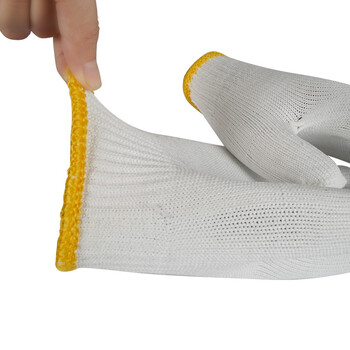 大杨159工地劳保手套12双 加厚耐磨600克白尼龙手套 高密度白线工作防护手套 定制