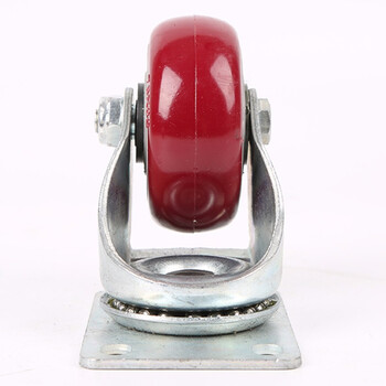 艾科堡 重型万向轮6寸聚氨酯轮厚45mm两定两刹平板手推车静音轮子带刹车 AKB-JAZ-29