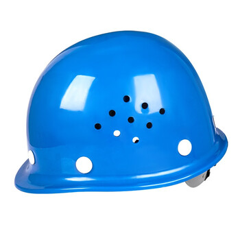 荣裕2001玻璃钢安全帽 骑行头盔 工地工程建筑电力防砸施工帽带透气孔 蓝色 定制