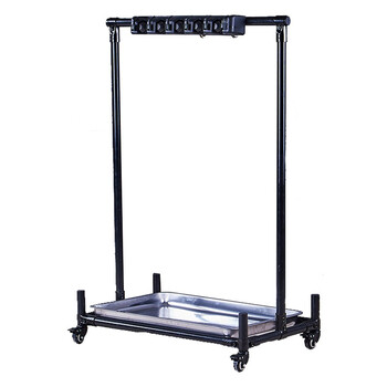 金诗洛 K403 落地式可移动拖把架 扫把墩布置物沥水架收纳清洁工具挂架 黑色20挂24勾