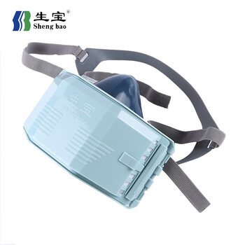 生宝 AN3002 自吸过滤式单滤棉防尘口罩半面罩 防灰粉尘打磨雾霾 蓝色