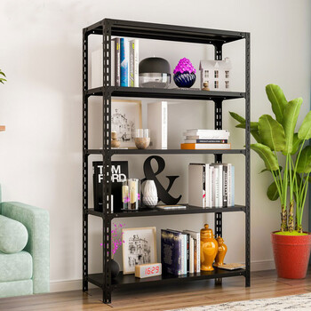 时通轻型角钢货架仓储展示架仓库置物架超市储物角铁架子两层50*40*50cm黑色