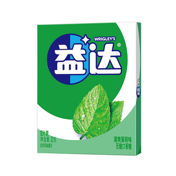 益达(Extra)无糖口香糖薄荷味12片32g/盒 口香糖口气清新糖休闲零食