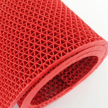 飞尔（FLYER）红色防滑垫 S型镂空防水地垫 网格隔水垫 PVC塑胶塑料防滑垫【中厚4.5mm宽0.9米*1米】