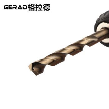 格拉德（GERAD）G111054 高速钢含钴HSS-CO直柄麻花钻头M35钴钻5.4mm(十支装) 不锈钢打孔钻头