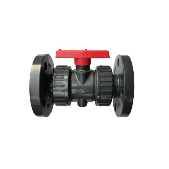 环琪 UPVC 法兰式双由令球阀 2"(De63)DINEP
