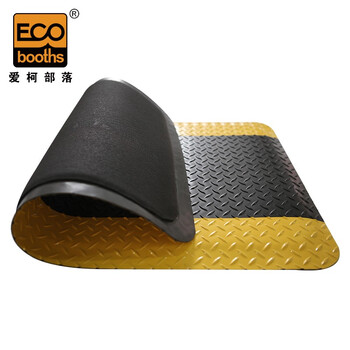 爱柯部落 耐磨型抗疲劳地垫 PVC警示防滑垫45cm×60cm×19.5mm双层加厚耐磨型工厂车间脚垫黄黑色可定制110374