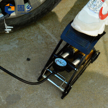 固乡 脚踩打气筒 高压打气筒 自行车电动车摩托车汽车 便携脚踏式车载充气泵 【黑色】