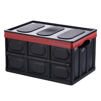 稳斯坦 W513 塑料折叠收纳箱周转箱 多功能折叠筐收纳盒整理箱 黑色56L 52*36*29cm