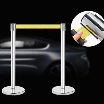  飞尔（FLYER）一米线栏杆 警戒线隔离带 隔离护栏围栏 伸缩隔离带1米线不锈钢银行警戒带 不锈钢2米线黄色