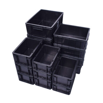贺曼周转箱黑色电子元件盒零件收纳盒黑色物料盒养龟箱周转箱600*400*330mm