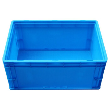 京云灿塑料物流箱带盖子长方形蓝色零件周转箱五金配件物料箱600*400*280mm