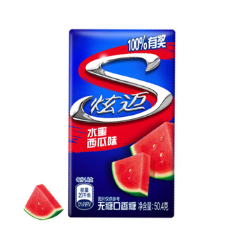 炫迈（Stride）无糖口香糖片装 休闲零食糖果美味持久 水蜜西瓜味28片50.4g
