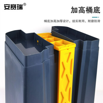 安赛瑞 脚踏垃圾桶 环卫塑料分类垃圾箱 68L 商用物业酒店小区带盖脚踏 灰桶黄盖 710517