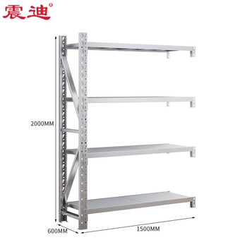 震迪304不锈钢货架1.5米长仓储置物架工业多层展示架可定制SD0147副架