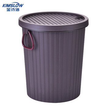 金诗洛 茶水垃圾桶商用办公室用塑料带盖茶渣桶垃圾过滤排茶台废水桶 小号咖啡色 K213
