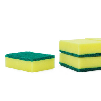 益美得 QJK005 含砂百洁布海绵清洁块清洁擦拭洗碗抹布 双面海绵（5块装）