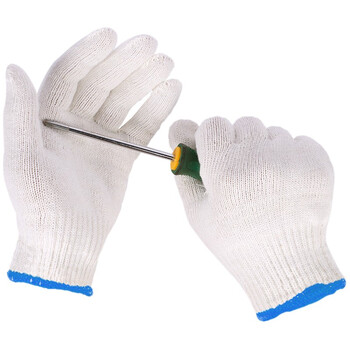 益美得 mfm1403 毛纺棉手套棉纱线劳保清洁作业加厚手套 单双装