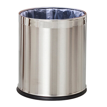 益美得 CY07 圆形不锈钢垃圾桶酒店宾馆客房阻燃垃圾桶果皮桶 单层22L