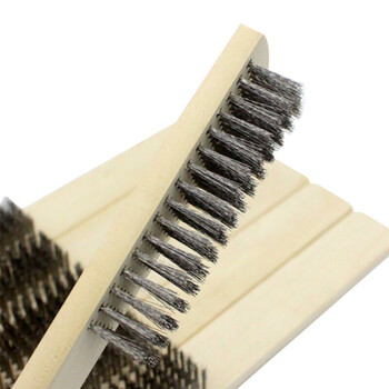金诗洛 KSL947 钢丝刷子 木柄刷 清洁刷 除锈刷 工业刷子金属刷 木柄不锈钢丝刷 (1把)
