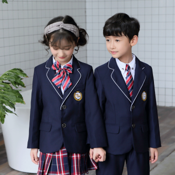 春秋季小学生英伦风校服套装儿童学院小西装班服幼儿园园服四件套