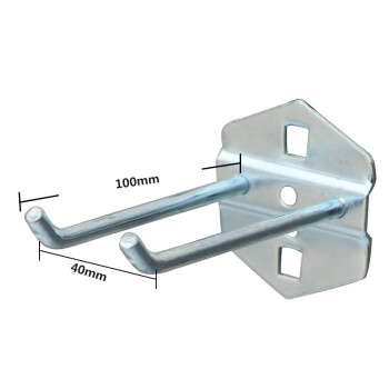 知旦 挂钩 双斜挂钩 100mm长车间金属挂钩方孔挂板挂钩 601421 5只装