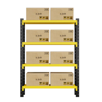 天旦钢制货架TD-H1079工厂库房展示架储物架1500*500*2000mm承重150KG/层黑黄