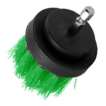 金诗洛 KSL1007 电钻刷子 电钻清洁地毯瓷砖水槽机械清洁塑料丝清洁毛刷 绿色4寸
