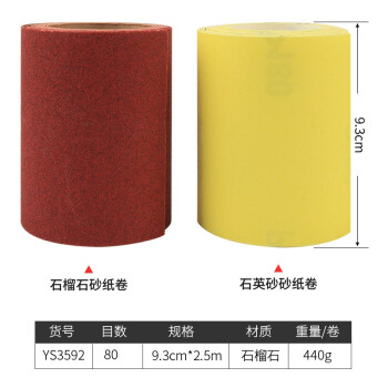卡夫威尔 纱布卷砂纸带金属木工抛光打磨 角磨机手撕卷式砂纸磨头 石榴石60目9.3cm*2.5m YS3592