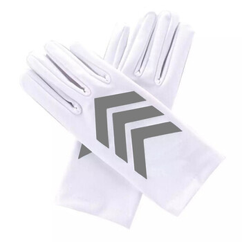 者也（ZYE） 薄款透气反光手套 夜间交通指挥执勤公路透气骑行反光礼仪手套 轻薄透气款 白色 1双