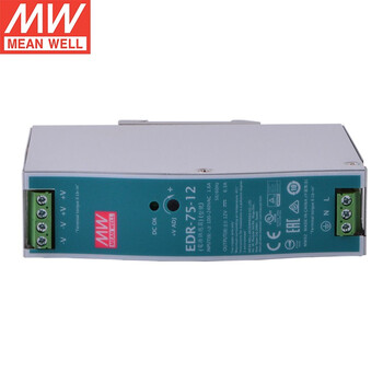 明纬（MEANWELL）开关电源12v  EDR-75-12 导轨安装开关电源(75W左右) EDR-75-12 12V6.3A输出 6.3A 12V 