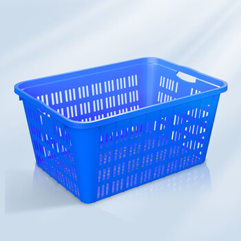 米奇特工 820x590x405 周转筐塑料周转箱箩筐收纳篮 1号筐蓝色