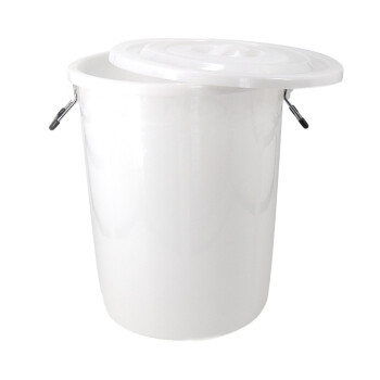 冰禹 BYlj-166 大号加厚塑料圆桶 圆形收纳桶 大容量水桶 垃圾桶 280L白色有盖