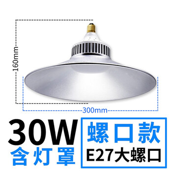 誉翊 led工矿灯厂房灯 工厂吊灯车间照明灯室内球场灯天棚灯 30W E27螺口款 1个