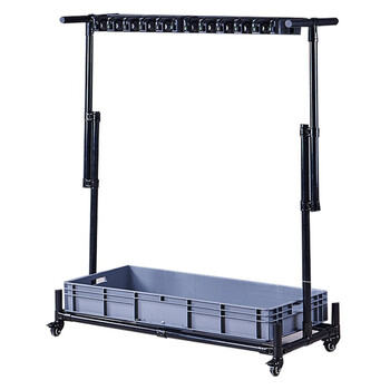 金诗洛 K403 落地式可移动拖把架 扫把墩布置物沥水架收纳清洁工具挂架 黑色24挂30勾