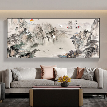 酣墨香客厅装饰画新中式壁画沙发背景墙画餐厅挂画风景画大气单幅横幅