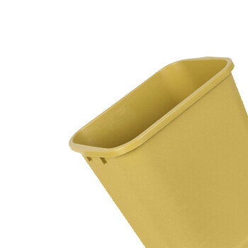 超宝 酒店客房垃圾桶方形圆形办公室垃圾桶宾馆无盖阻燃小型垃圾桶 小号花纹黄色7.5L