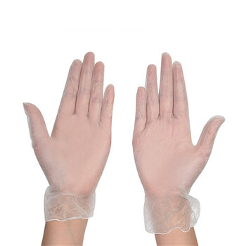 益美得 LK0001 一次性PVC手套透明色清洁防护无粉手套 100只装L码