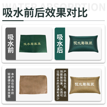 文举 麻袋款吸水膨胀袋沙袋地下室电梯井挡水防积水防内涝 60*40cm